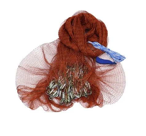 Fishing Net Bait Cast Nets with Real Lead Sinker Weights for Bait Trap Fish Radius 5FT 1/2inch 49 Feet Braided Hand line