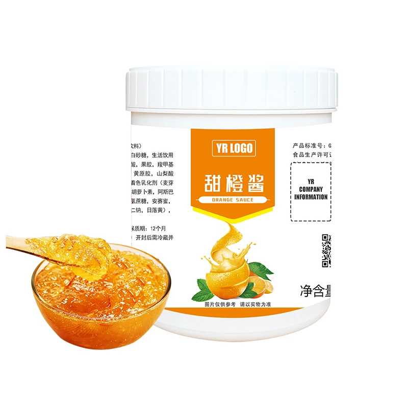 High-Quality 1.3kg Orange Jam for Fresh Fruits Jam Production and Fruit Syrup for Bubble Tea