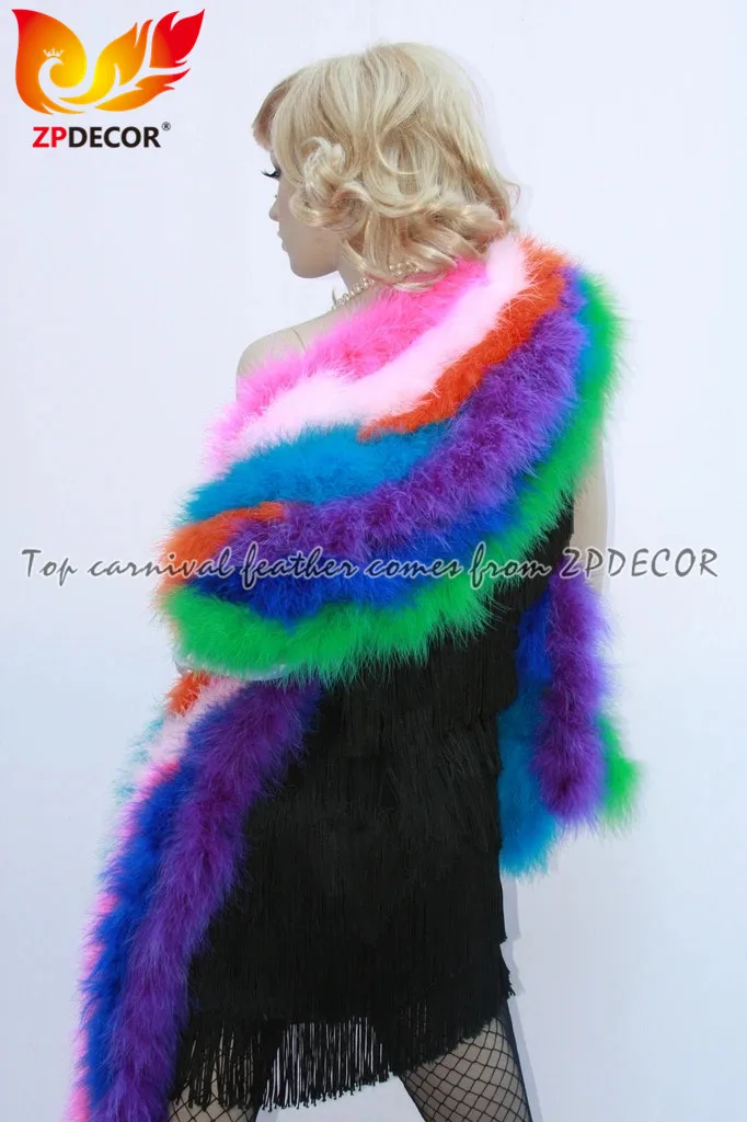 Factory Wholesale from ZPDECOR Hot Selling 30 Grams Dyed Camel Marabou Feather Boa Scarfs for Halloween Costume