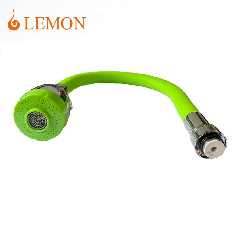 Lemon Kitchen Faucet mixer tap Brass connector 2 modes sprayer 360 degree swivel shower head nozzle Flexible silicone Spout Hose