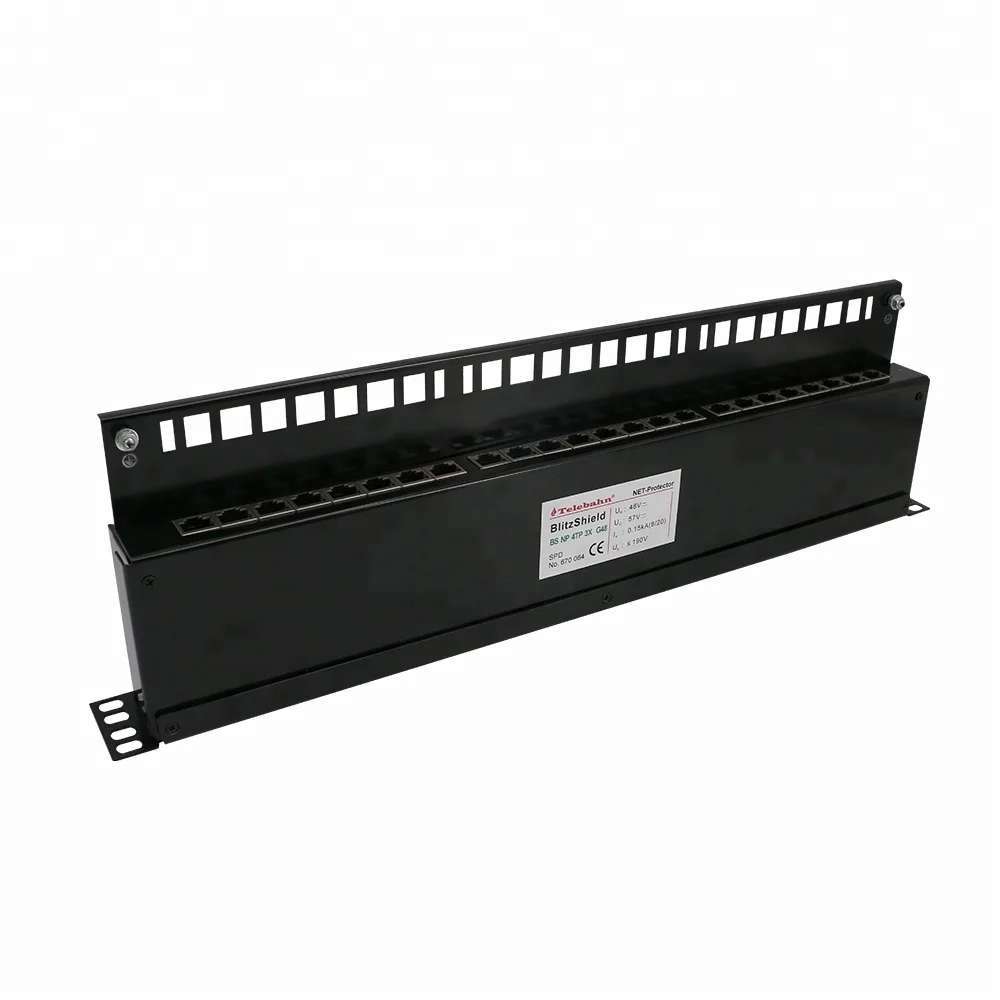 24 ports  1000Mbit/s 1GBit poe network 48V rj45 erthign grounding Surge protector Device Surge Protecgtor Devices Surge arrester