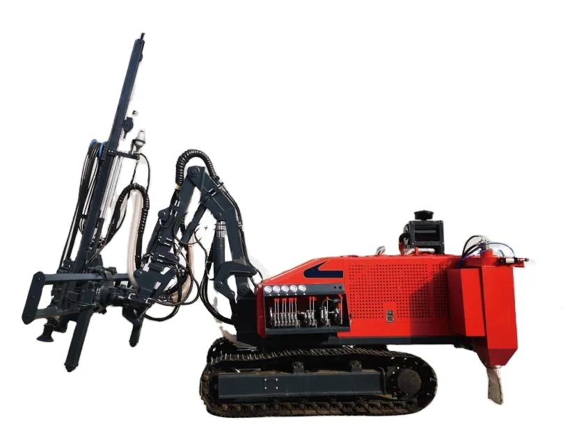 Crawler-type Hydraulic Drill Rig for for drilling holes of rock blasting works and drilling vertical holes in stone quarries
