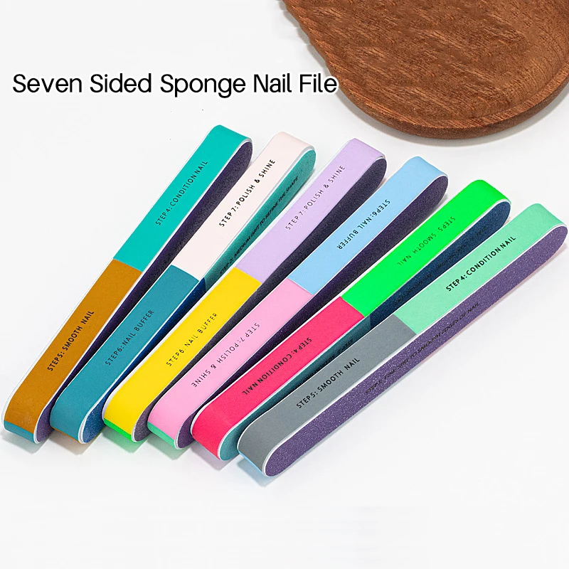 New Arrival Multifunctional Mini Nail File Seven-Side Polishing Nail Buffer Grinding Manicure Tool Sponge