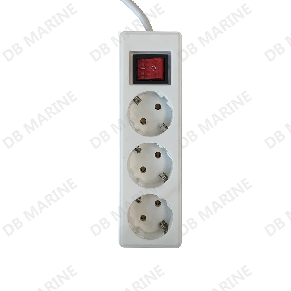 IMPA 792965 European plug Multiway Receptacle With Cord and Pop Plugs Sockets