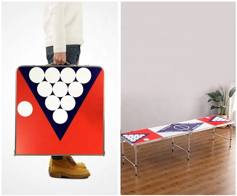 factory custom 8 Foot Portable Beer Pong Table Indoor Outdoor Folding Beer Pong Table
