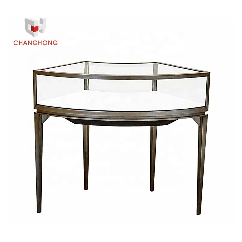 fashion display case jewelry round glass jewelry display cabinet showcase with lock and jewelry store fixtures