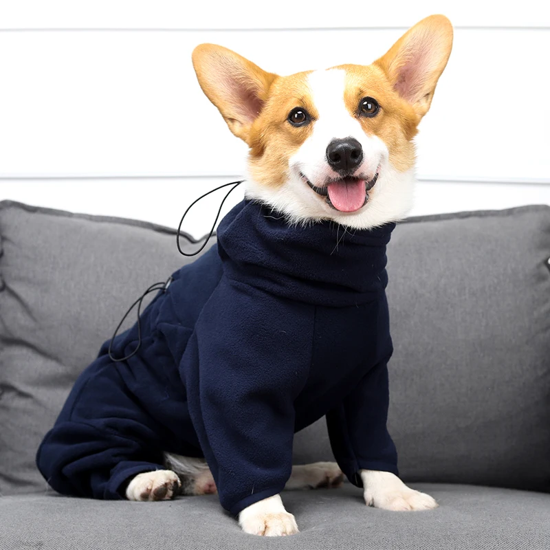 Wholesale factory price dog four legged warm fleece coat pet winter clothes dog comfortable adjustable jacket roupa pet