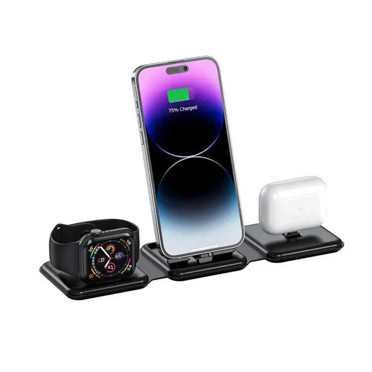 Creative Smart Phone Watch 3 In 1 Foldable Wireless Charging Pad Compatible For iPhone Apple Magnetic Fast Wireless Charger
