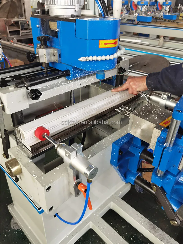 window and door making machine double heads lock hole milling machine slot drilling machine for aluminum profile