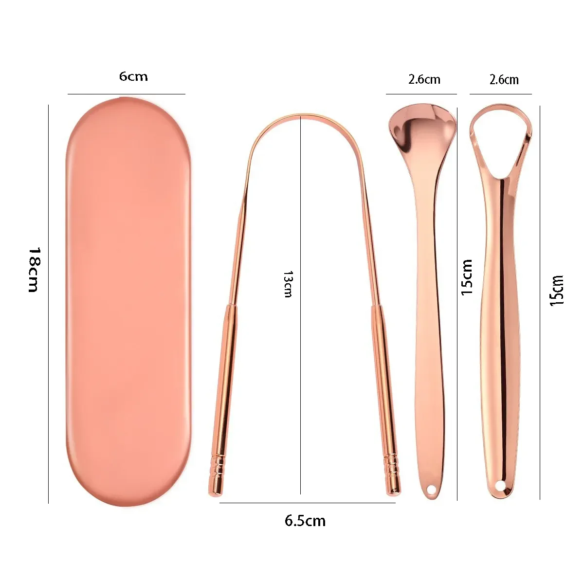 Wholesale Silver Stainless Steel Tongue Scraper Copper Custom Logo Rose Gold Tongue Scraper Cleaner Kit
