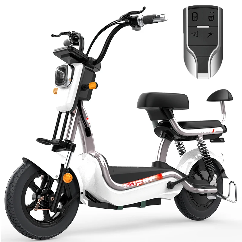 
Front and rear double shock absorption storage battery carbon electric bicycle 