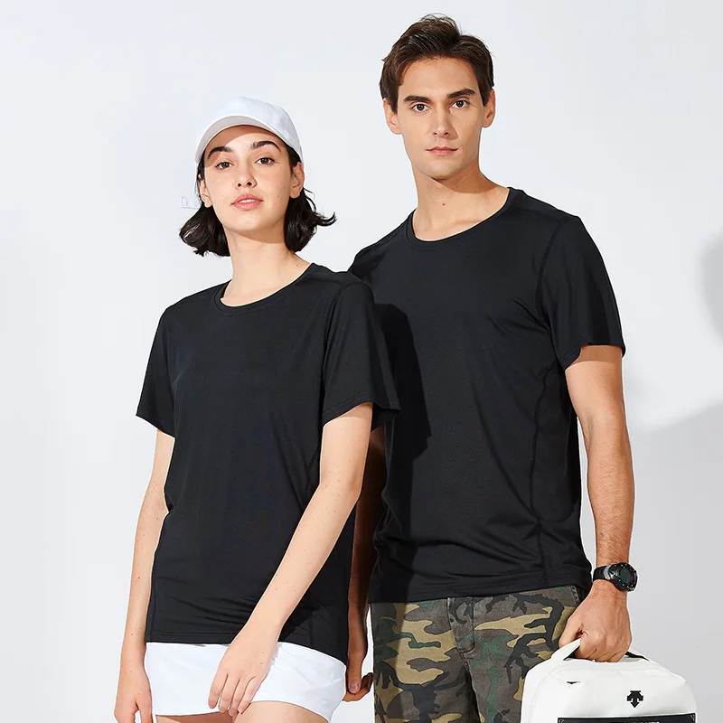 Tee Shirt Sports Wear Sweat Activated Elastane Polyester Tshirt With Logo Custom Logo Printed Own Gym Wear For Men and Women