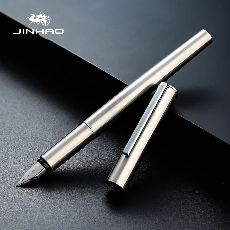 Jinhao 35 Fountain Pen Steel Barrel Airplane Extra Fine Tip Ink Pens School Writing Calligraphy