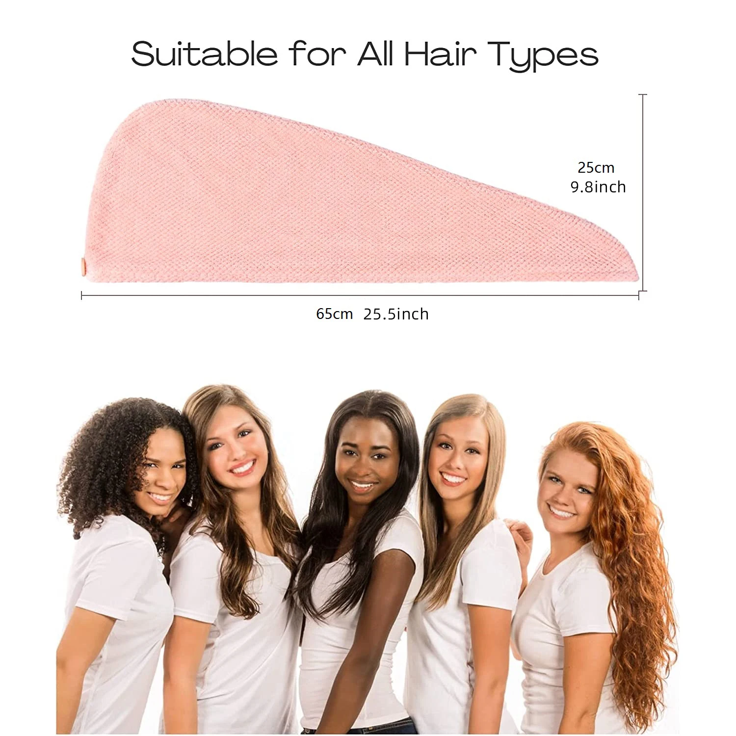 Custom Personalized SPA Women's Super Absorbent Quick Dry Soft Magic Turban Towel With Buttons Twist Wrap Microfiber Hair Towel