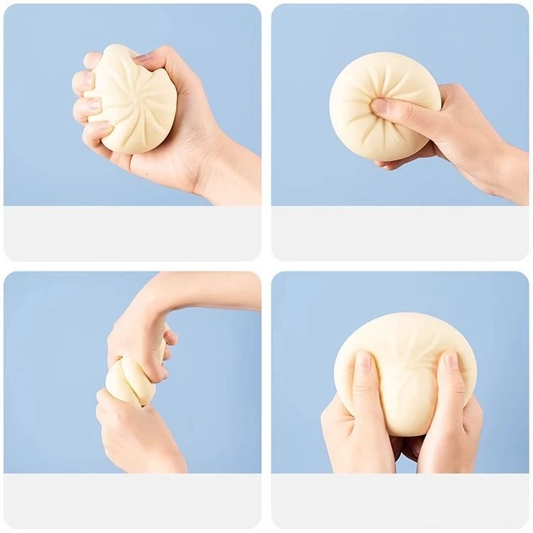 2024 Hot Selling 3D Stress Ball Funny Dumpling Squeeze Mochi Squishy Toys Fidget Toy for Stress Relief