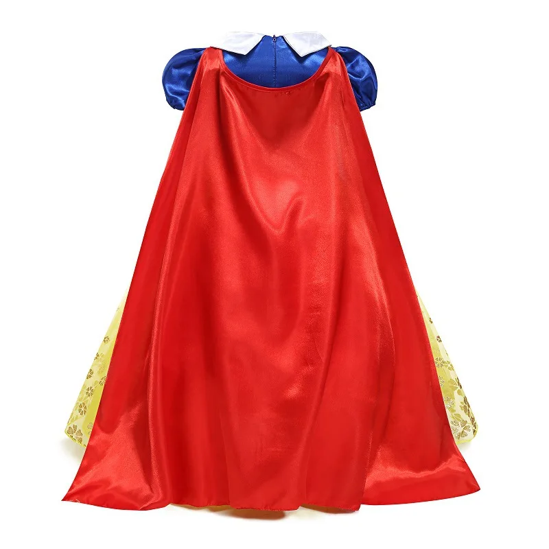 Girls Snow White Dress Kids Birthday Evening Party Cosplay Fancy Princess Costume Children Short Puff Sleeve Mesh Tulle Dresses
