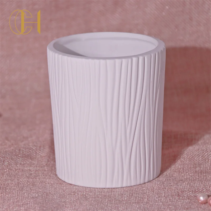 C&H New Style Stripped Hot Sale Reed Diffuser Home Fragrance Wholesale Homeware Ceramic Reed Diffuser And Candle Jar Set