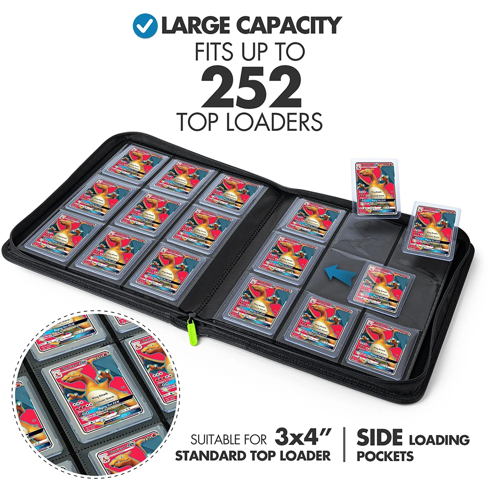 Оптовая продажа 4 9 12 карманных кожаных карточек Mtg Tcg Yugio Trading Top Loader Premium