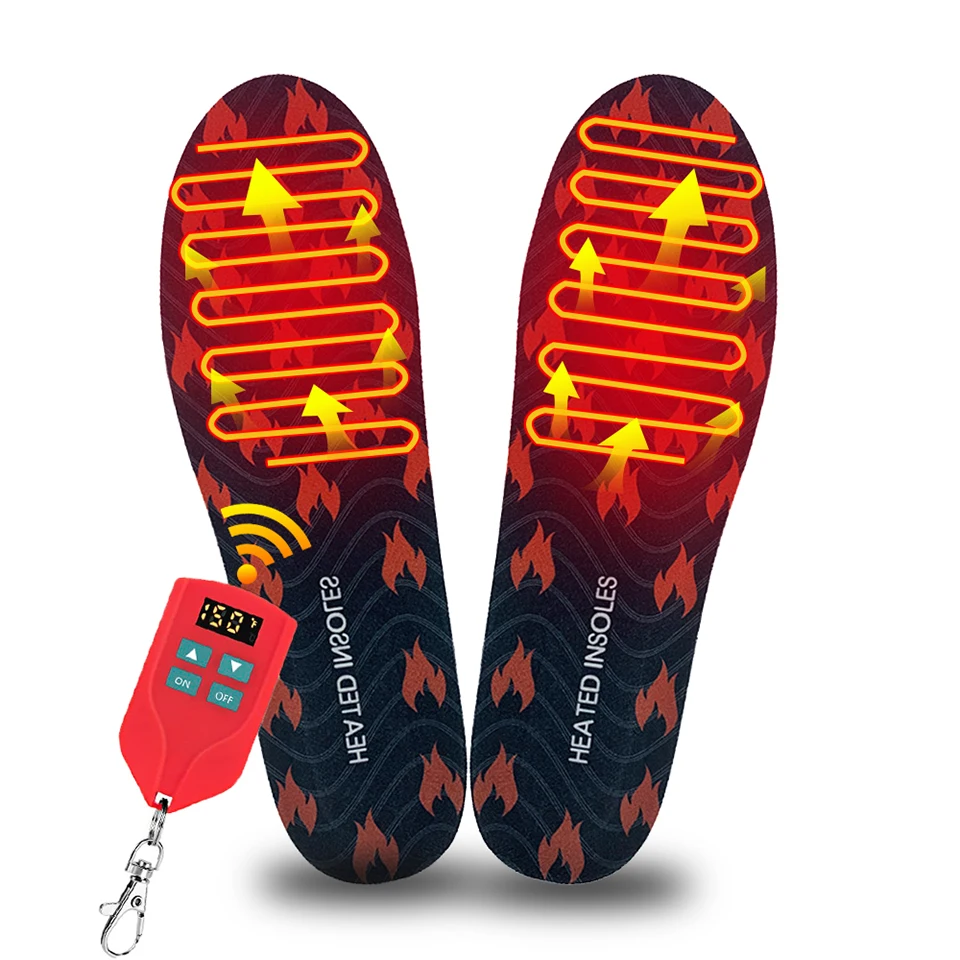 Electric Heated Insoles for Men Women Winter Foot Warmer Rechargeable Heating Shoes Insoles for Skiing Hiking MotorCyling