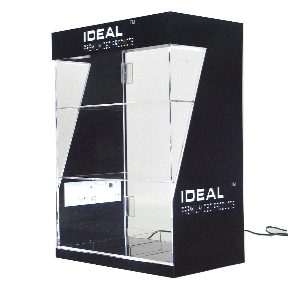 Custom Acrylic Cigarette Case Essential Oil Stand Smoke Holder Tobacco Store Display Cabinet