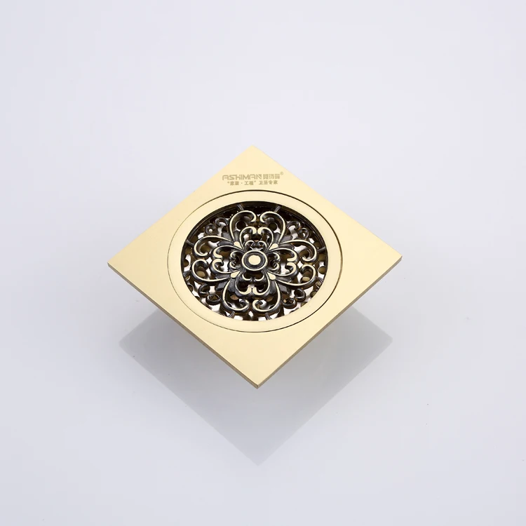 Factory Supplier Copper Floor Drain Base Square Modern Design  Manufactures