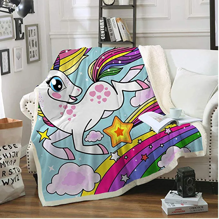 China Blanket Manufacturer Custom Design Nordic Style Print warm blankets for winter double layer