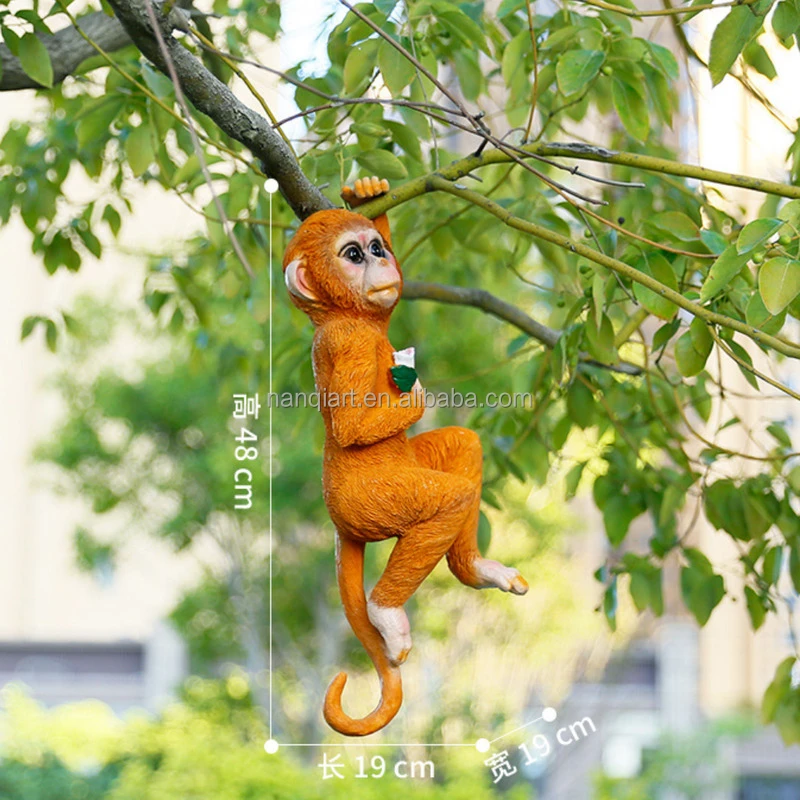 Outdoor Theme Party Park Zoo Tree Decoration Props Artificial Lifelike Animal Models Sculpture Small Cartoon Cute Monkeys Statue