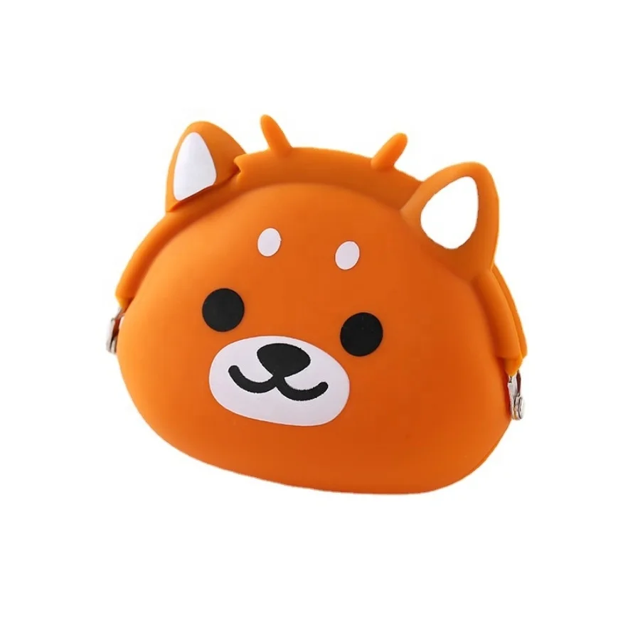 2024 Wholesale Cute Mini Silicone Earphone Bags Buckle Cartoon Coin Purse Small Clutches Animals Mini Portable Change Wallets