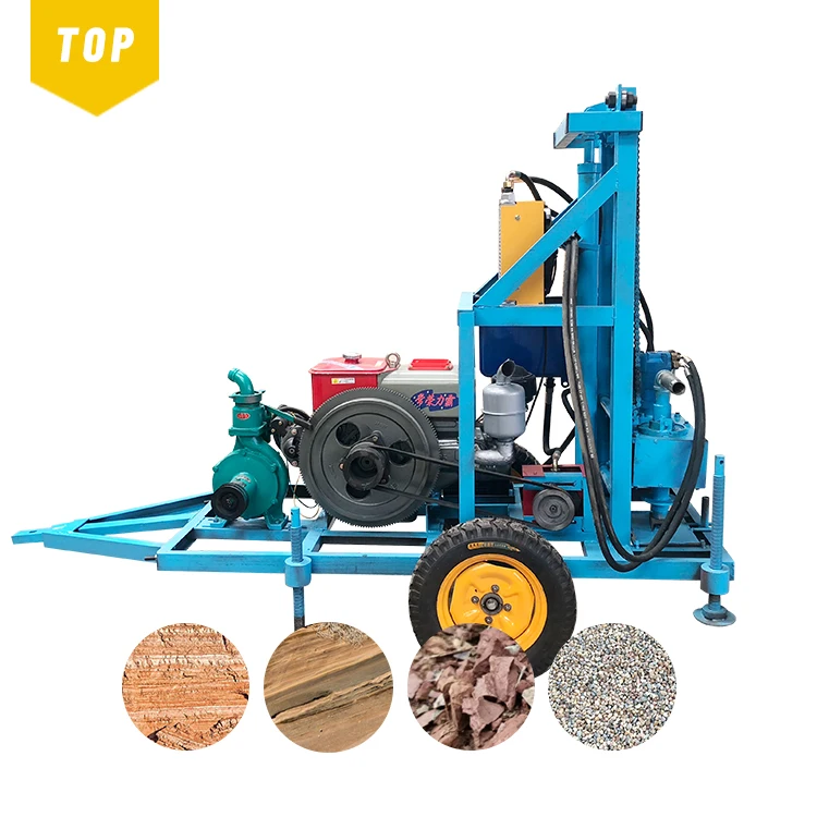 China 200m 300m new and used trailer mounted truck water well drilling rig for sale