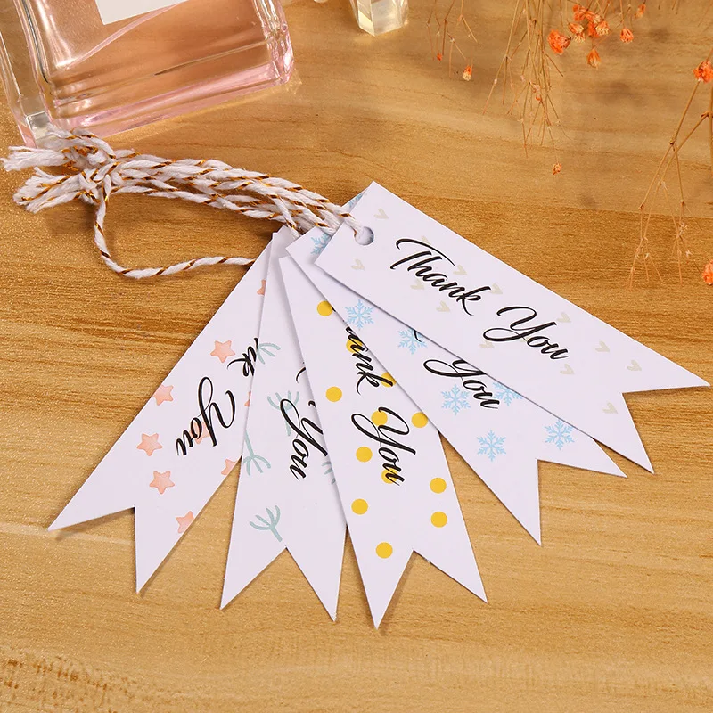 High-end Factory Clothing Recycled cake gift store Custom Christmas Brand Name Logo Garment thank you Paper Hang Tags