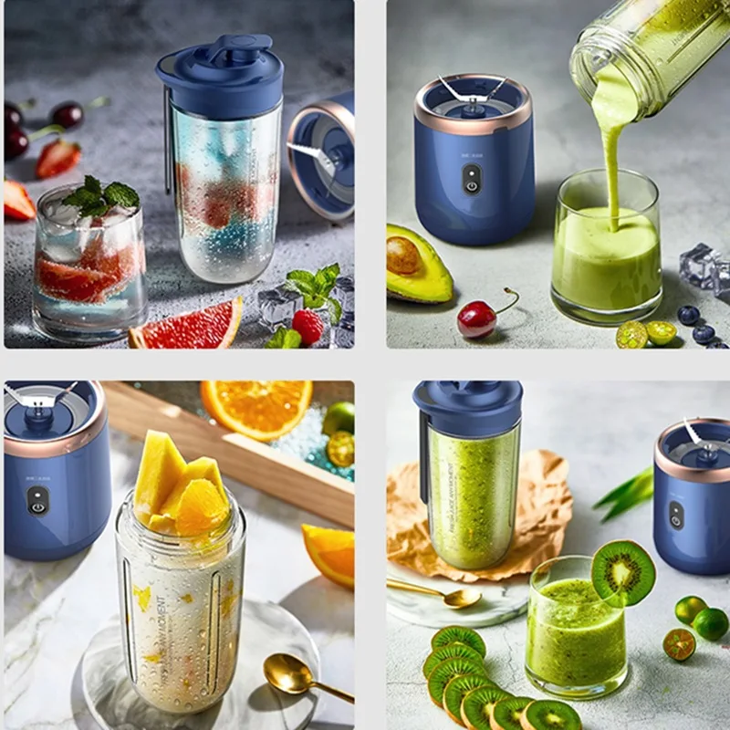 Rechargeable Mixer Portable Fruit Automatic USB Blender Ice Crush Cup 6 Blades Mini Electric Juicer Cup
