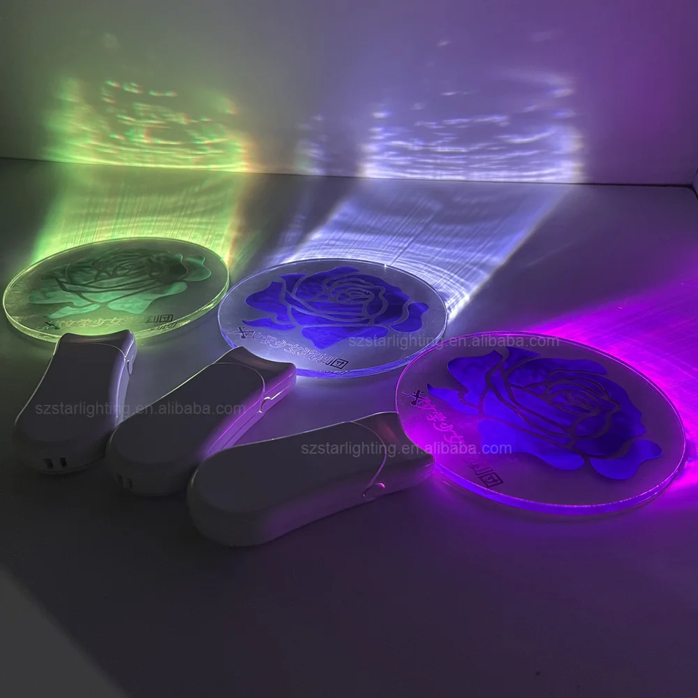 Kpop Custom Logo Brand Acrylic Lightstick Fans Cheer Handheld Wand LED Light Stick Glow In The Dark For Concert Events Sports