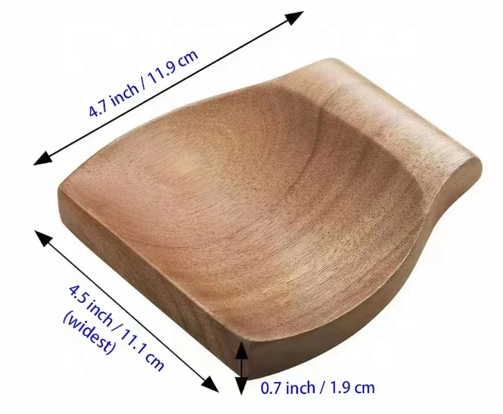 Wooden Kitchen Accessories Handmade Solid Wood Spoon Rest Acacia Wood Spatula Stand Ladle Rest Teakwood Spoon Holder