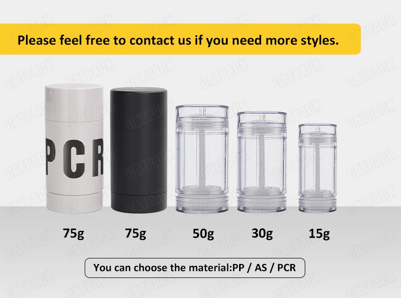 Round Twist Up Salve Plastic Deodorant Tube 15ml 30ml 50ml 75g Black White Clear Empty Plastic Deodorant Stick Container