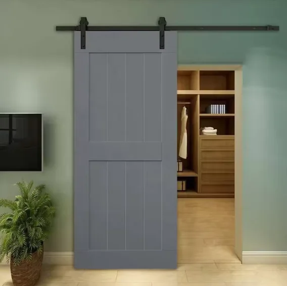 Custom modern simple design Japanese style kitchen bathroom hanging rail soundproof anti-theft security translation barn door