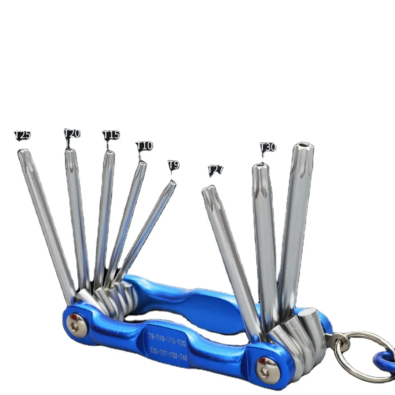 Wholesale Factory 1.5/2/2.5/3/4/5/6/8, T9,T10,T15,T20,T25,T27,T30,T40 Allen Wrench Set Folding Hex Key (1600535343161)