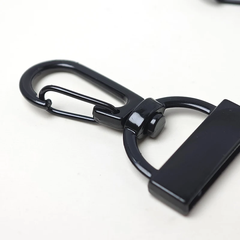 25mm Black Color Heavy-Duty Alloy Swivel Leather End Clip Stopper Snap Hook