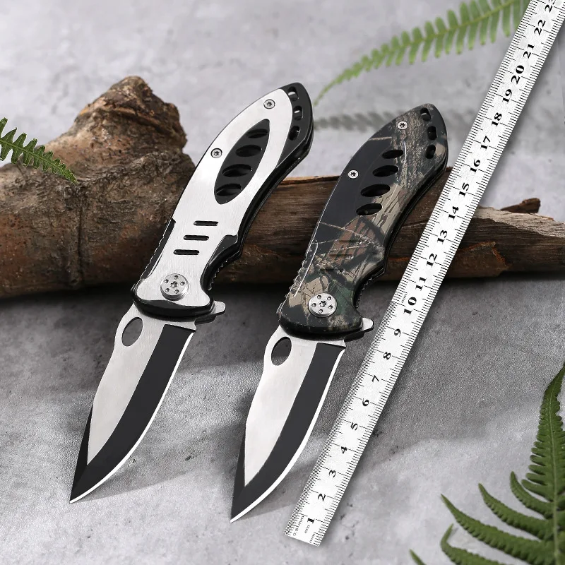 stainless steel outdoor folding knife mini jungle draped pattern 3cr13 camping collection chaku fold knife