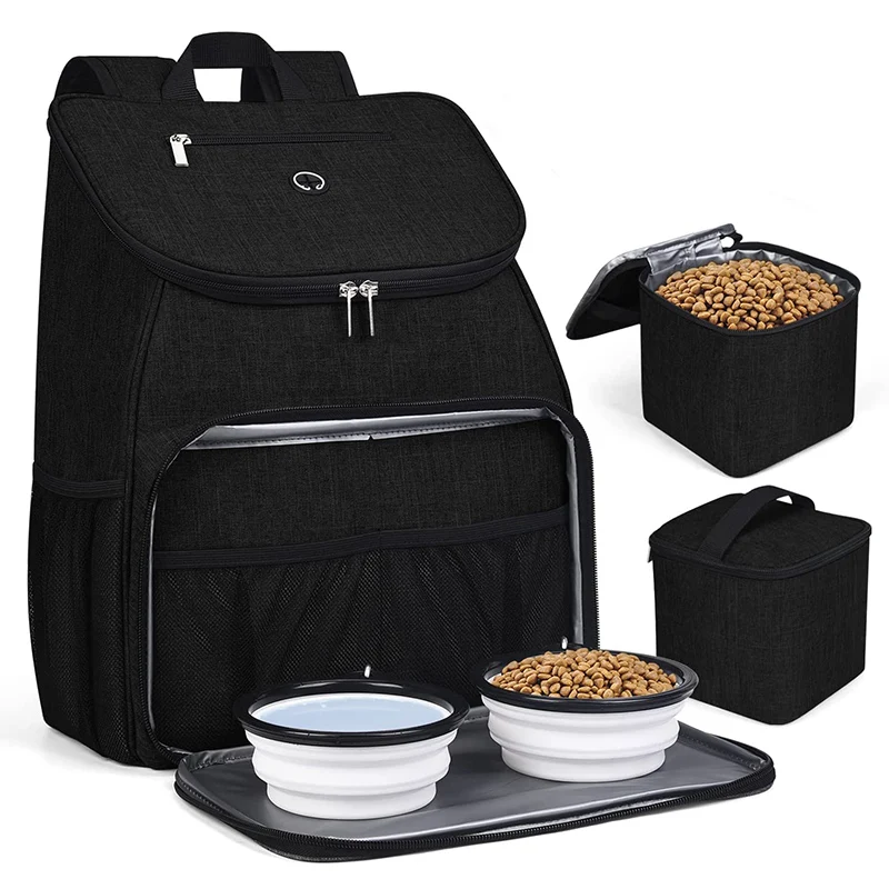 Airline Approved Pet Supplies Backpack Expandable Durable Pet Carrier Backpack with 2 Silicone Collapsible Bowls