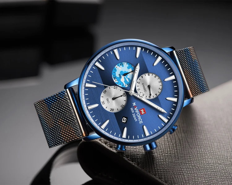 NAVIFORCE 9169 Mens Watches Luxury Fashion Quartz Camouflage Watch Waterproof Sport Steel Wrist Watch Relogio Masculino