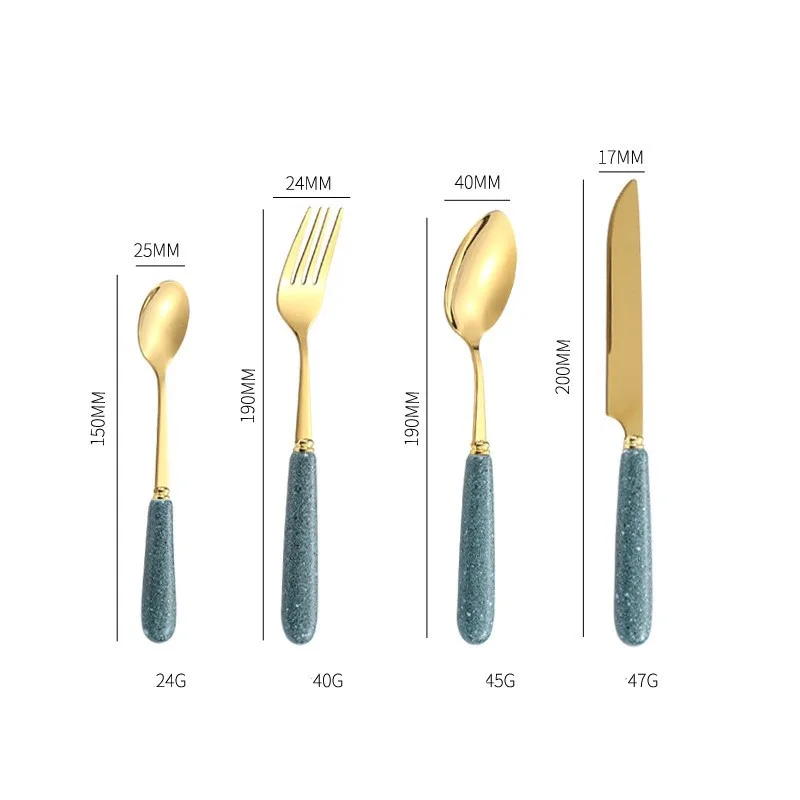 24 pcs gold and silverware cutlery set with stand stainless steel cutlery set mirror polished can be used for dishwasher