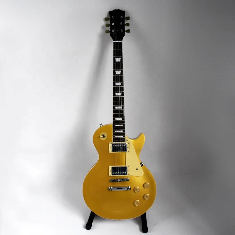 Krait 6 string electric guitar gold color LP guitar mahogany body mahogany neck OEM guitar factory outlet