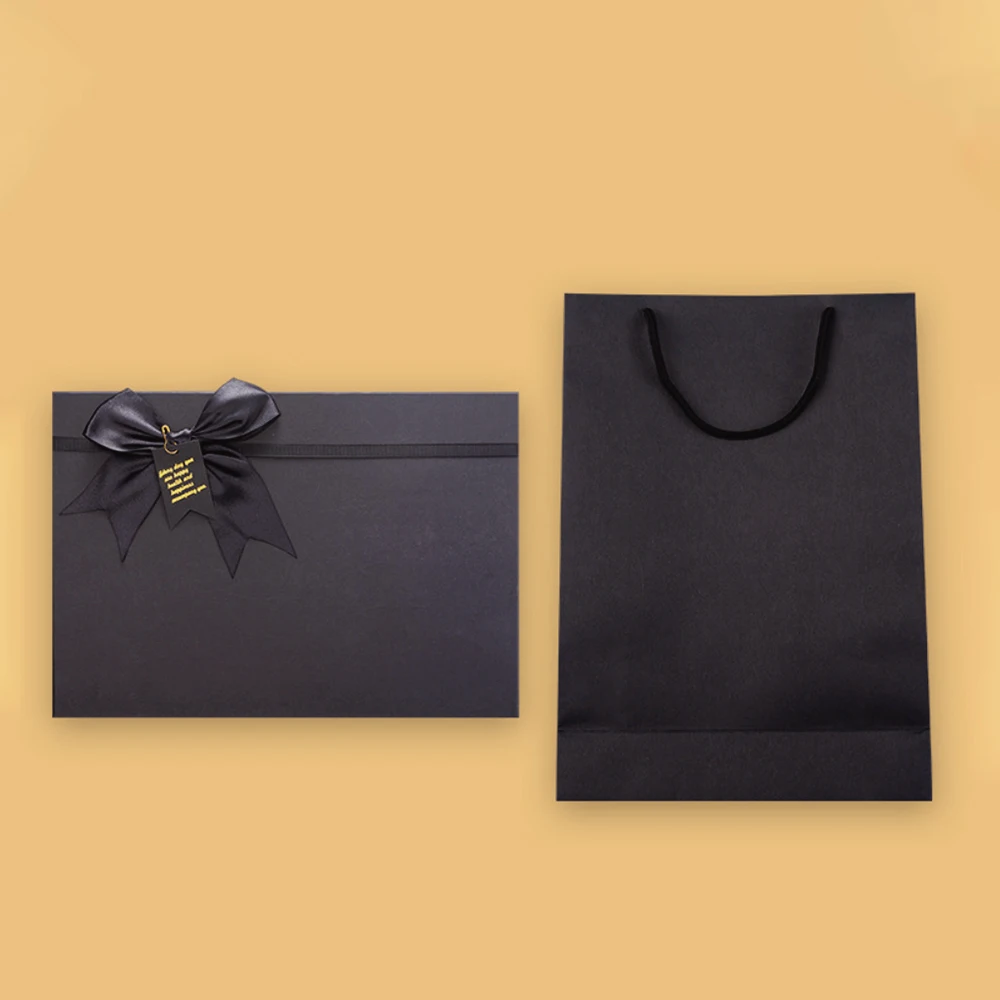 Лучший производитель, рождественские подарочные наборы, Рождественская Подарочная коробка, черная Рождественская картонная коробка, необычная упаковочная коробка с бантом для дня рождения подруге