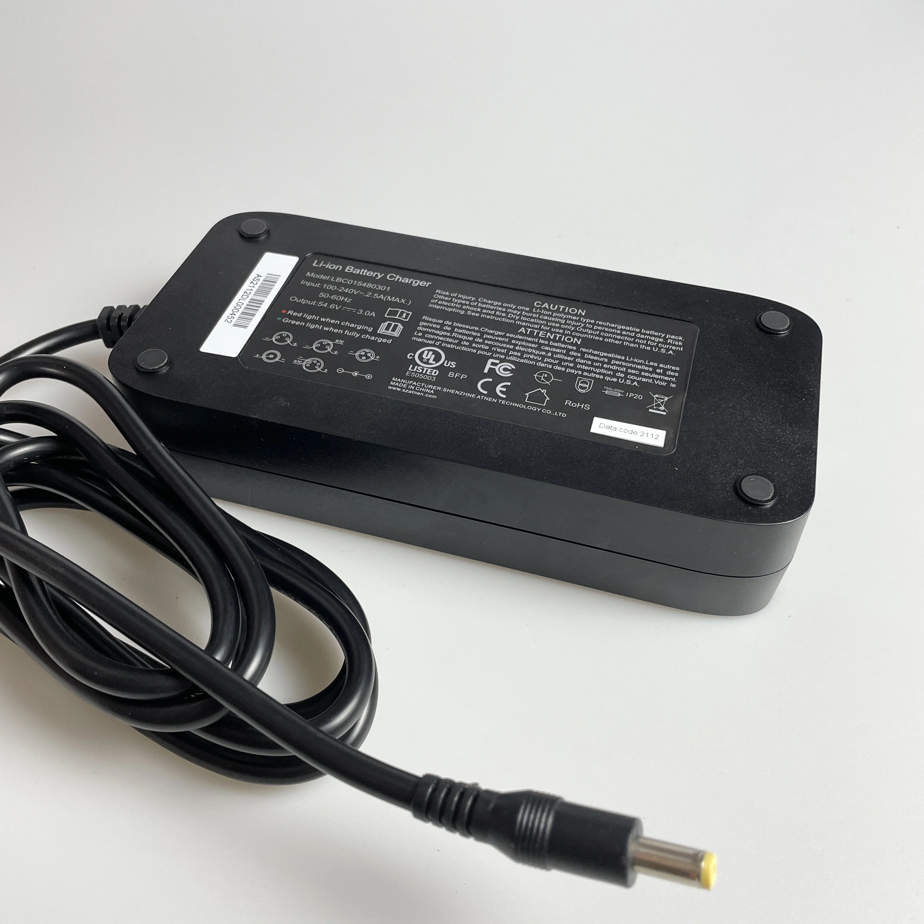 CE/ FCC Certified High Quality  Electronics Bike Accessories 54.6V 3.0A Li-ion Battery Charger For 48V E-bike Electric Bike