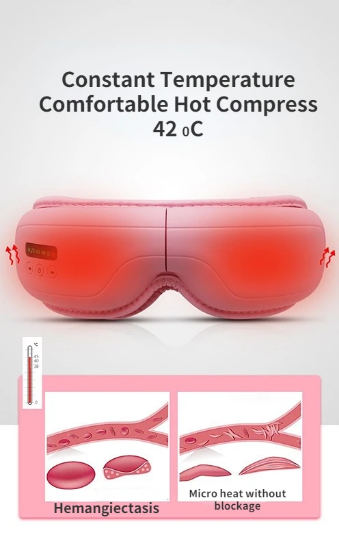 Складной массажер для глаз с подогревом горячим компрессом и вибрацией удобный функцией