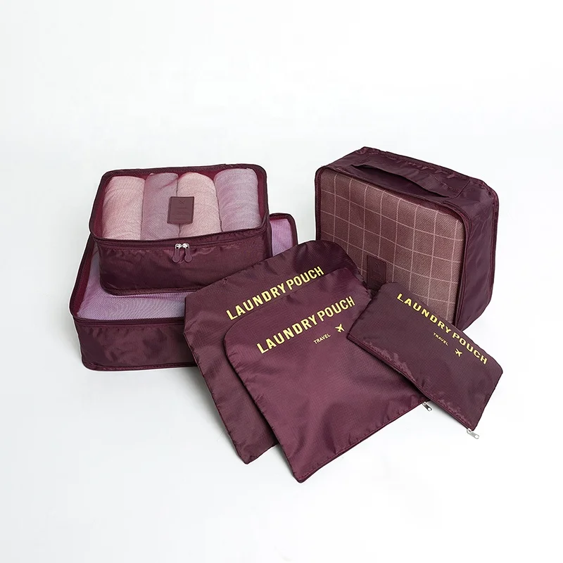 Travelsky, персонализированные водонепроницаемые полиэстеровые упаковочные кубики, 6 шт., дорожный Органайзер, сумка для чемодана