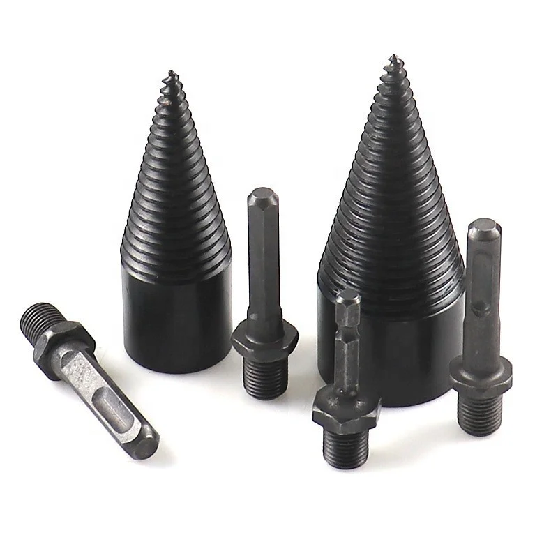 Household 4Pcs 6Pcs 32mm 42mm Round Square Hex Shank Splitter Wood Split Cone Firewood Drill Bit