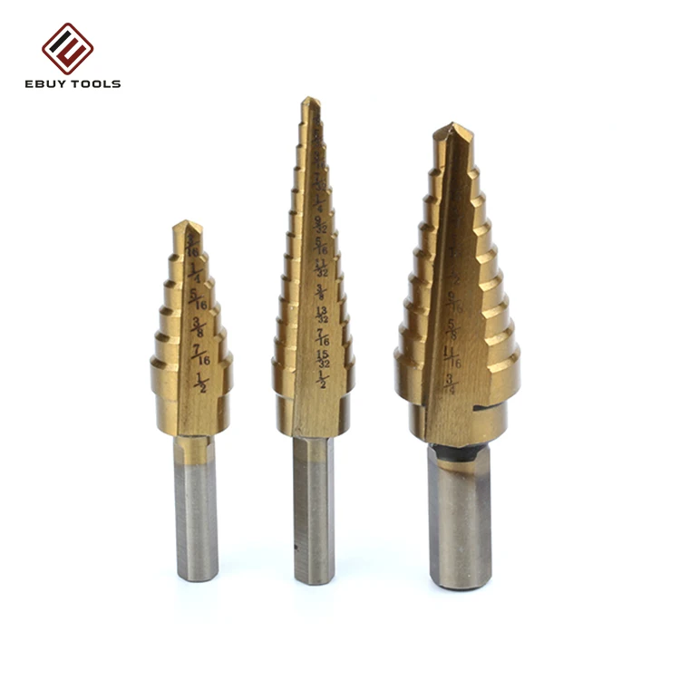 Factory Broca High Quality Titanizing HSS Cobalt Step drill bits Stainless Steel Drilling Power Tools
