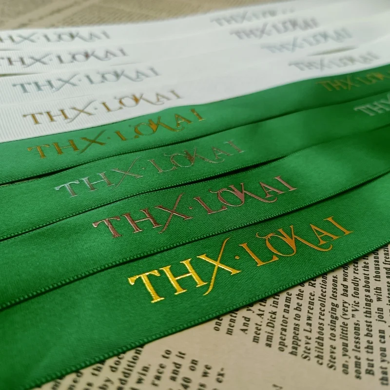 Factory Personalized Gift Wrapping Ribbon Custom Printed Satin Ribbon Words Logo Custom Ribbon For Gift