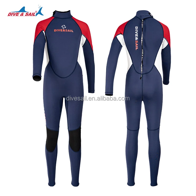 DIVE&SAIL kids Premium Custom 2.5mm yamamoto CR neoprene one piece freely diving back zipper fabric boys wetsuit